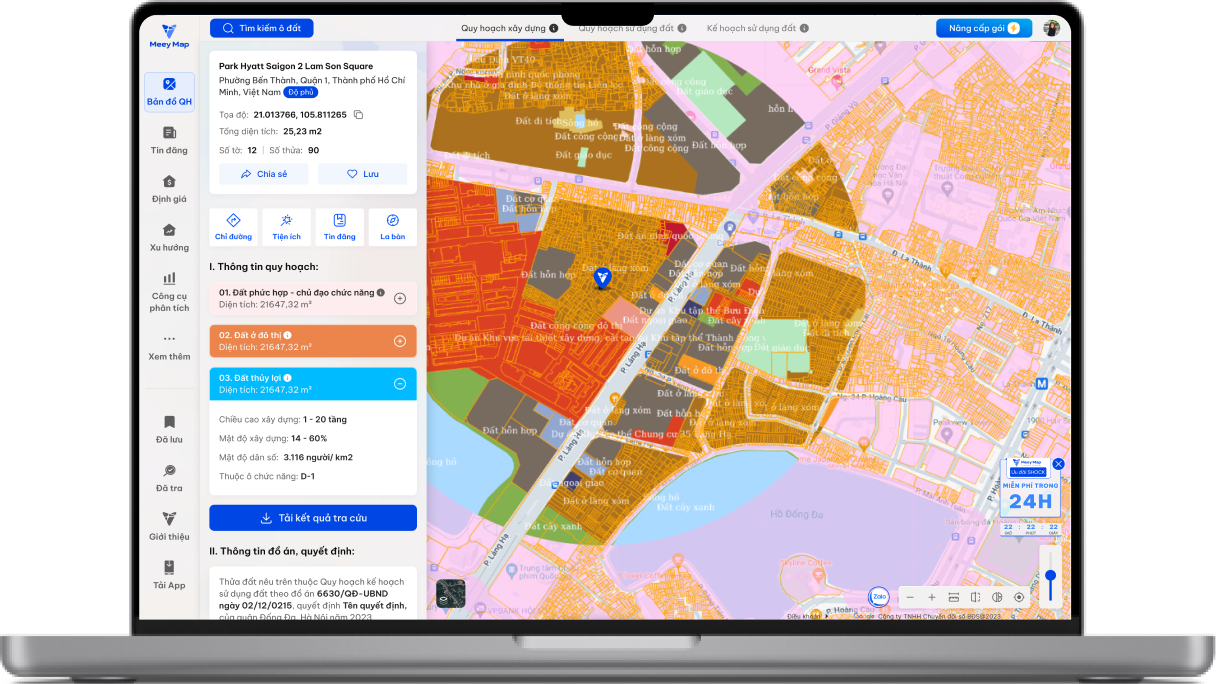 Tra cứu dữ liệu quy hoạch